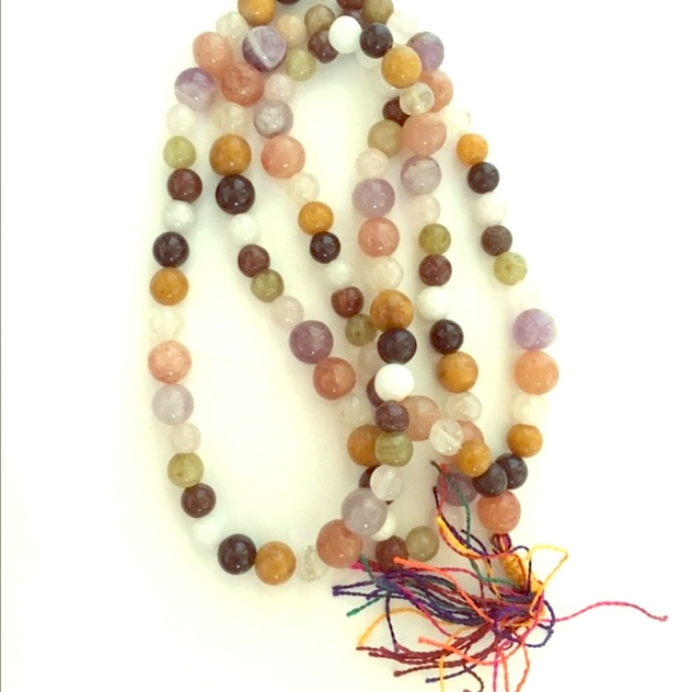 Astrological stone mala necklace